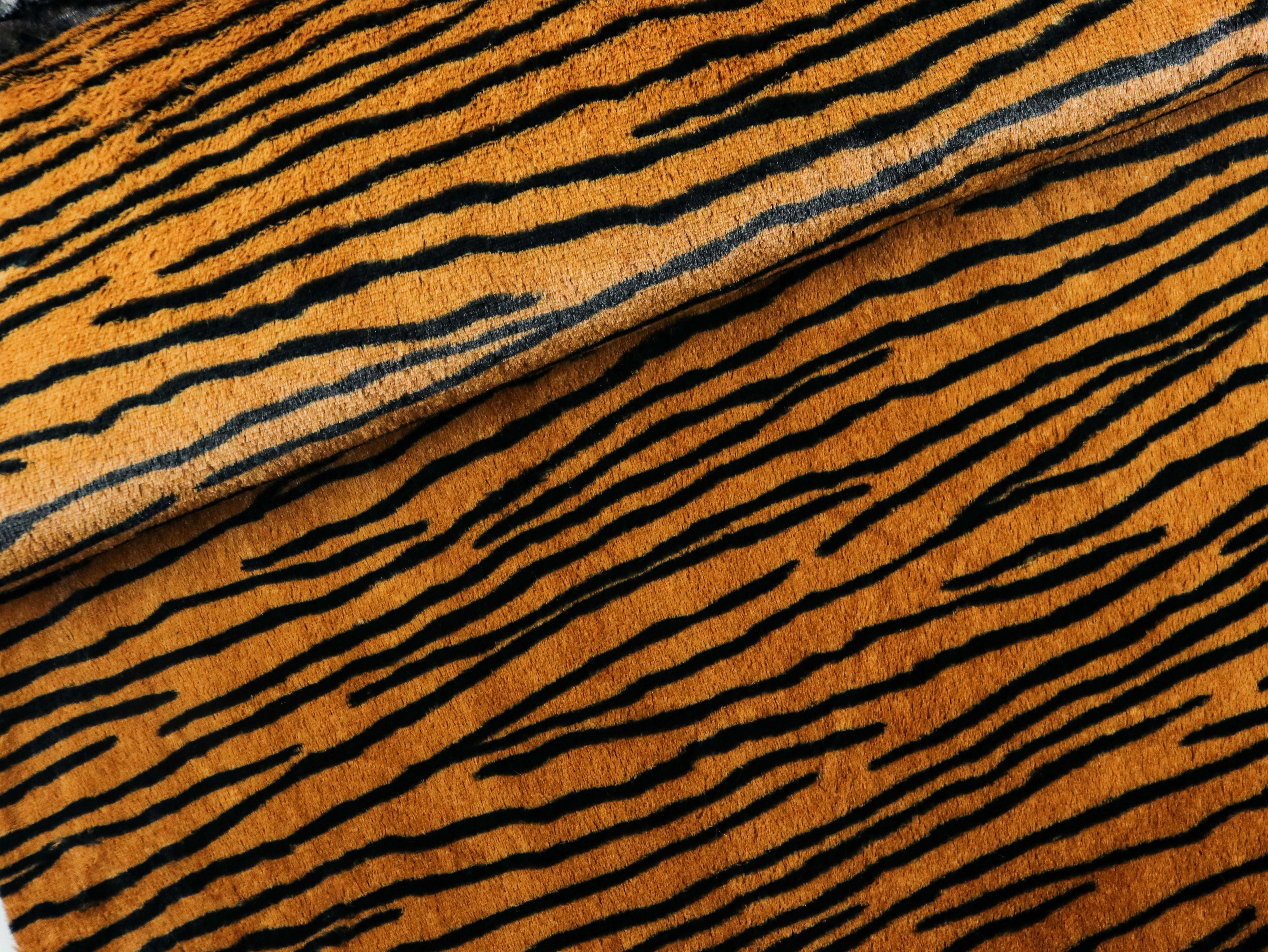 Fellimitat Fell Plüsch * Afrika * Safari Tiger HELLBRAUN SCHWARZ