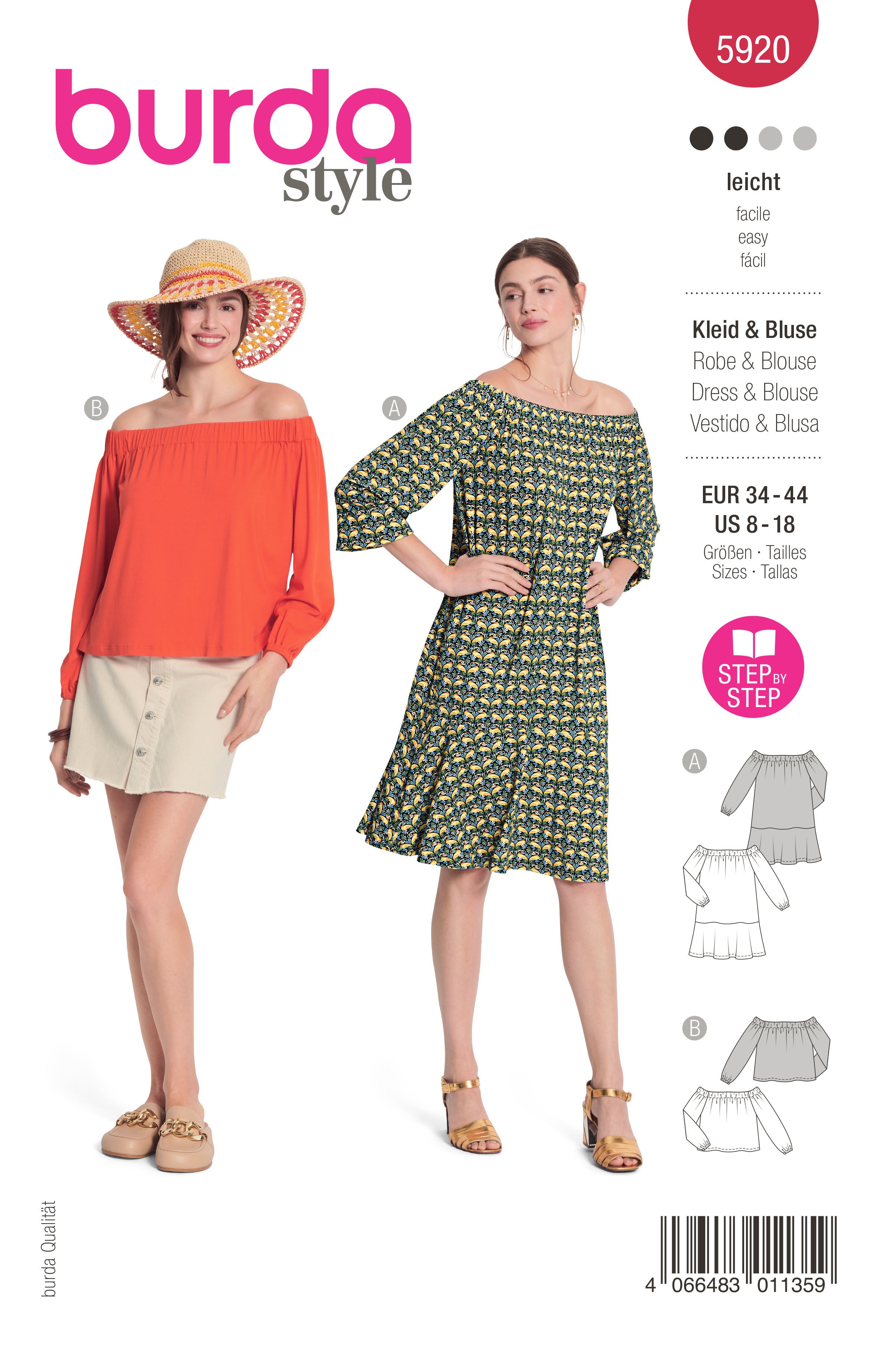 SCHNITTMUSTER BURDA Style Kleid & Bluse 5920