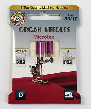 NÄHMASCHINEN NADELN Organ Needles Microtex 80/12