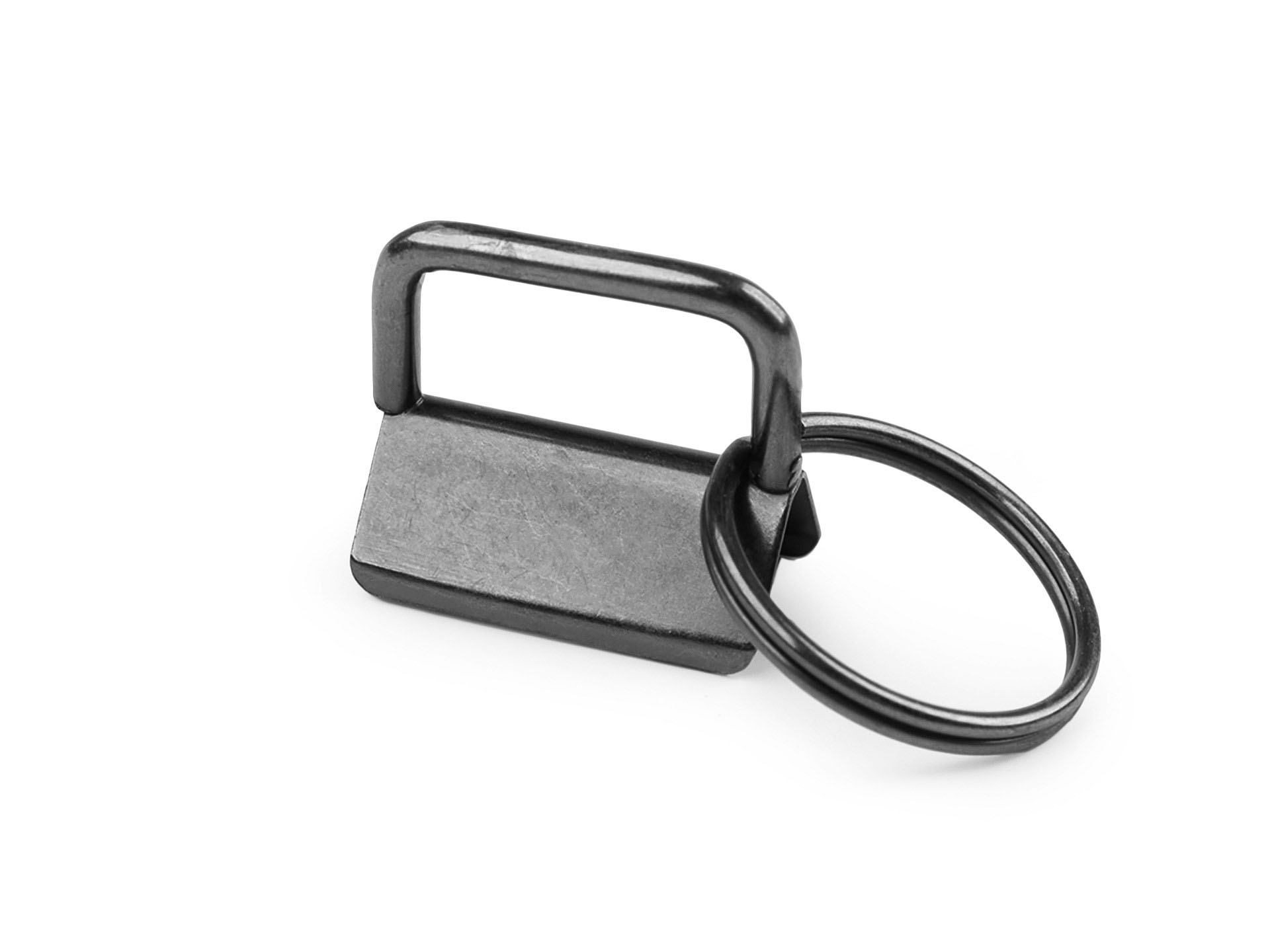 Schlüsselband Metallendkappe mit Schlüsselring * 25 mm GUN METALL