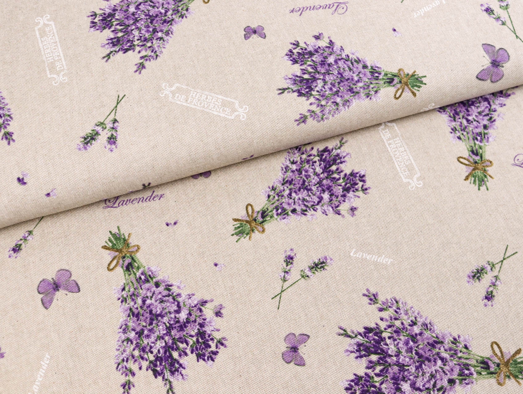 Canvas Leinenlook feste Baumwolle * Lavendel * NATUR