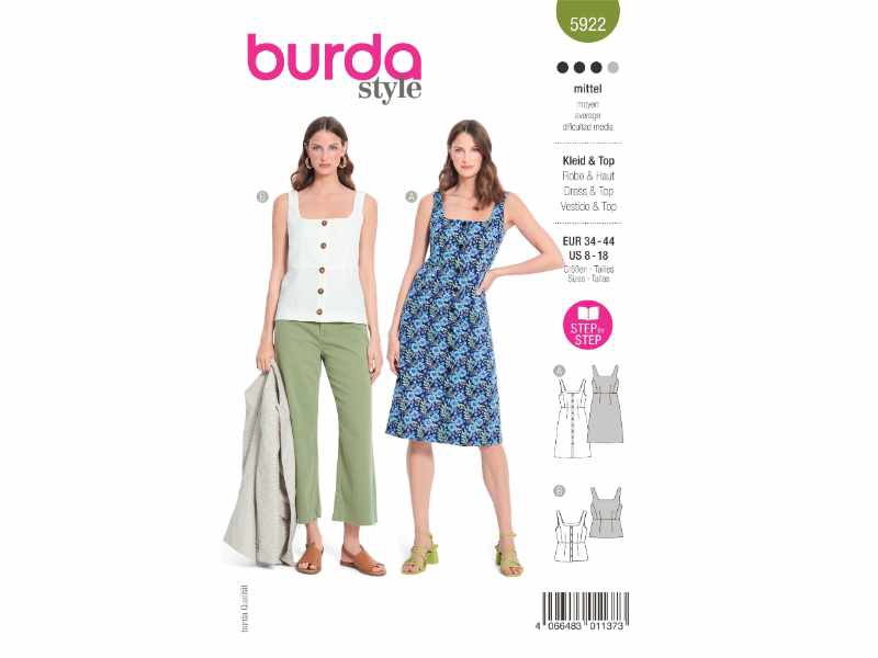 SCHNITTMUSTER BURDA Style Kleid & Top 5922