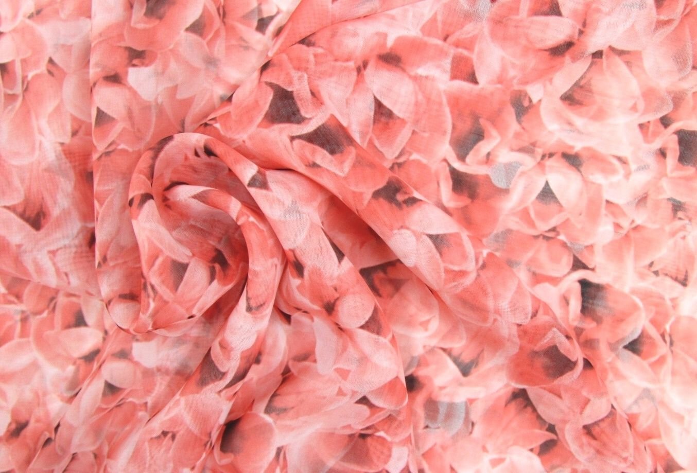 BLUSENSTOFF Chiffon - Blüten Coral Rosé