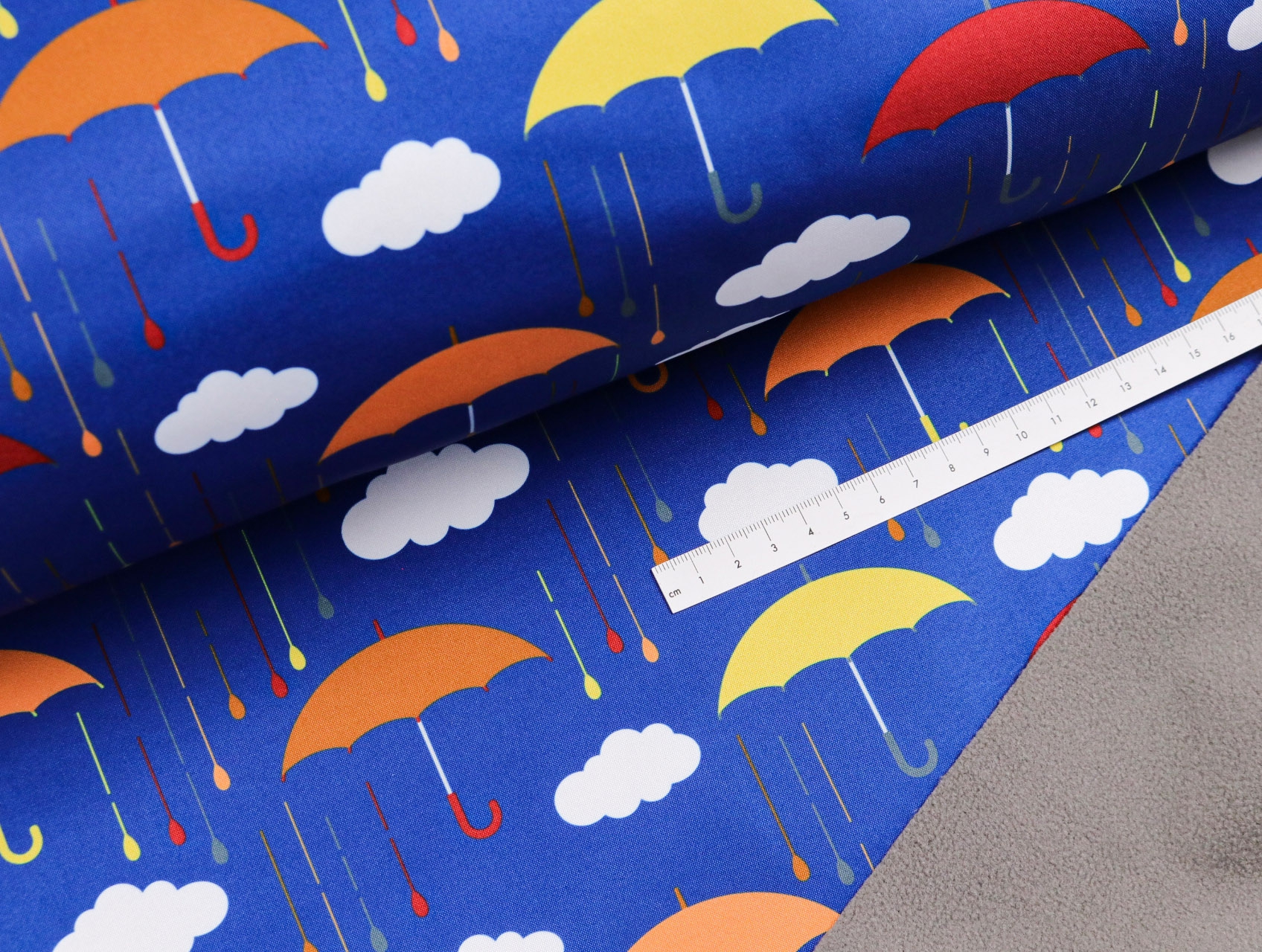 SOFTSHELL ☂ Fiete ☂ bunte Regenschirme auf BLAU