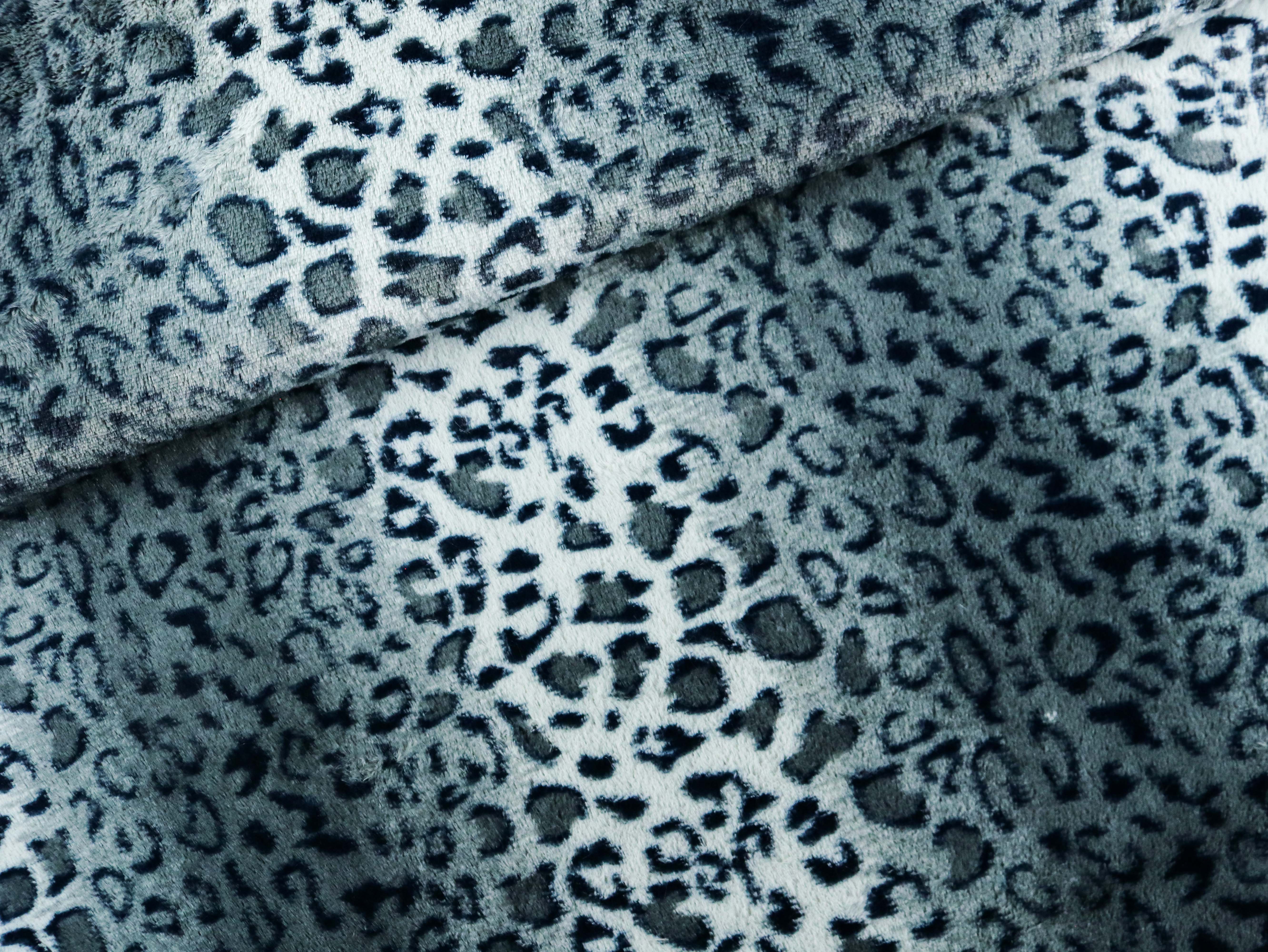 Fellimitat Fell Plüsch * Afrika * Safari Leopard GRAU