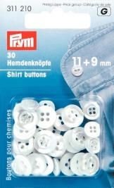 Hemden-/Kittelknöpfe KST  perlmutt 11 + 9 mm Prym 311210