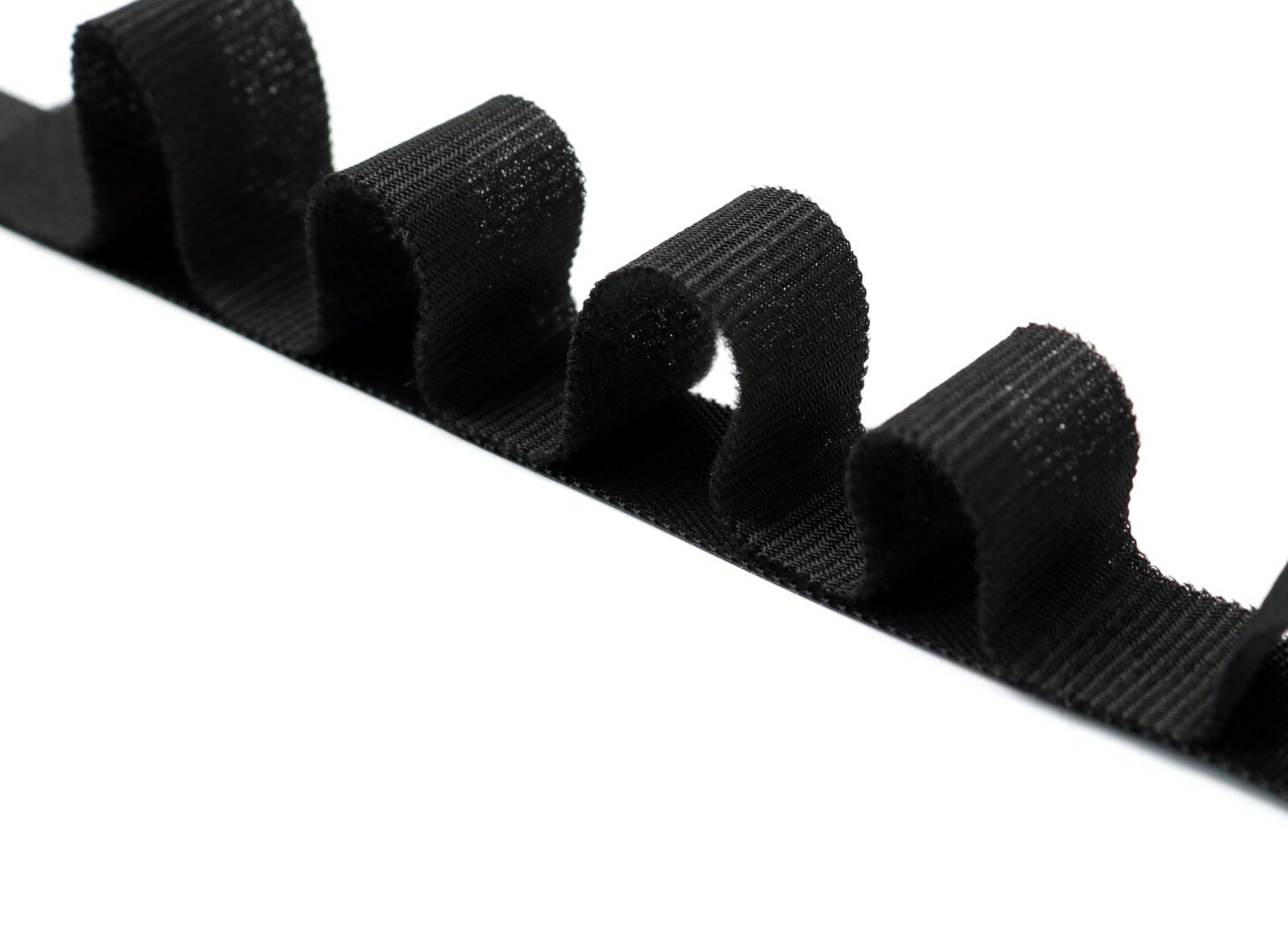 Klettband extrudiertes flaches Hakenband nähbar SCHWARZ 20mm
