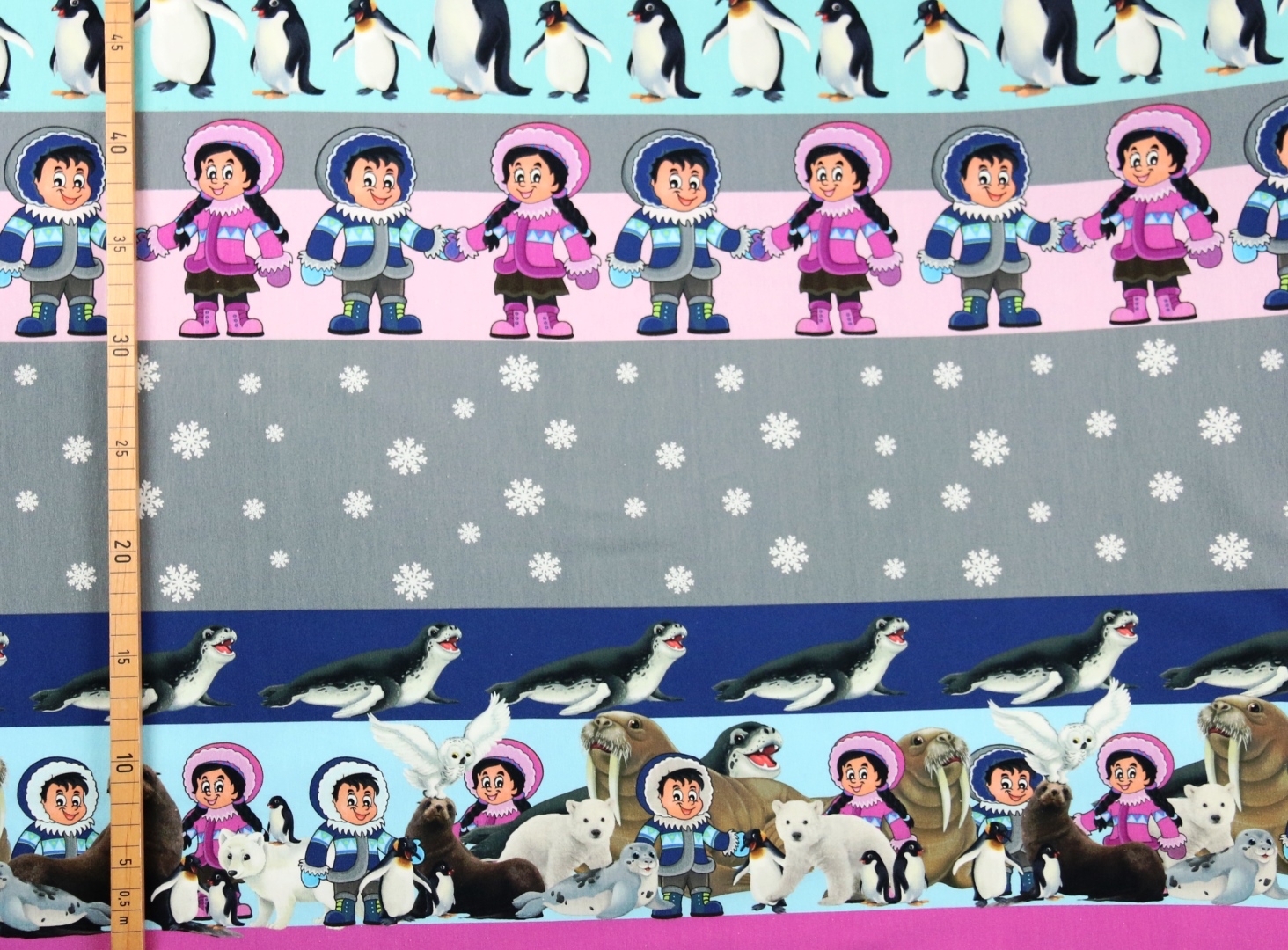 STENZO DIGITALDRUCK Polar Eskimo World Pink Blau Mint