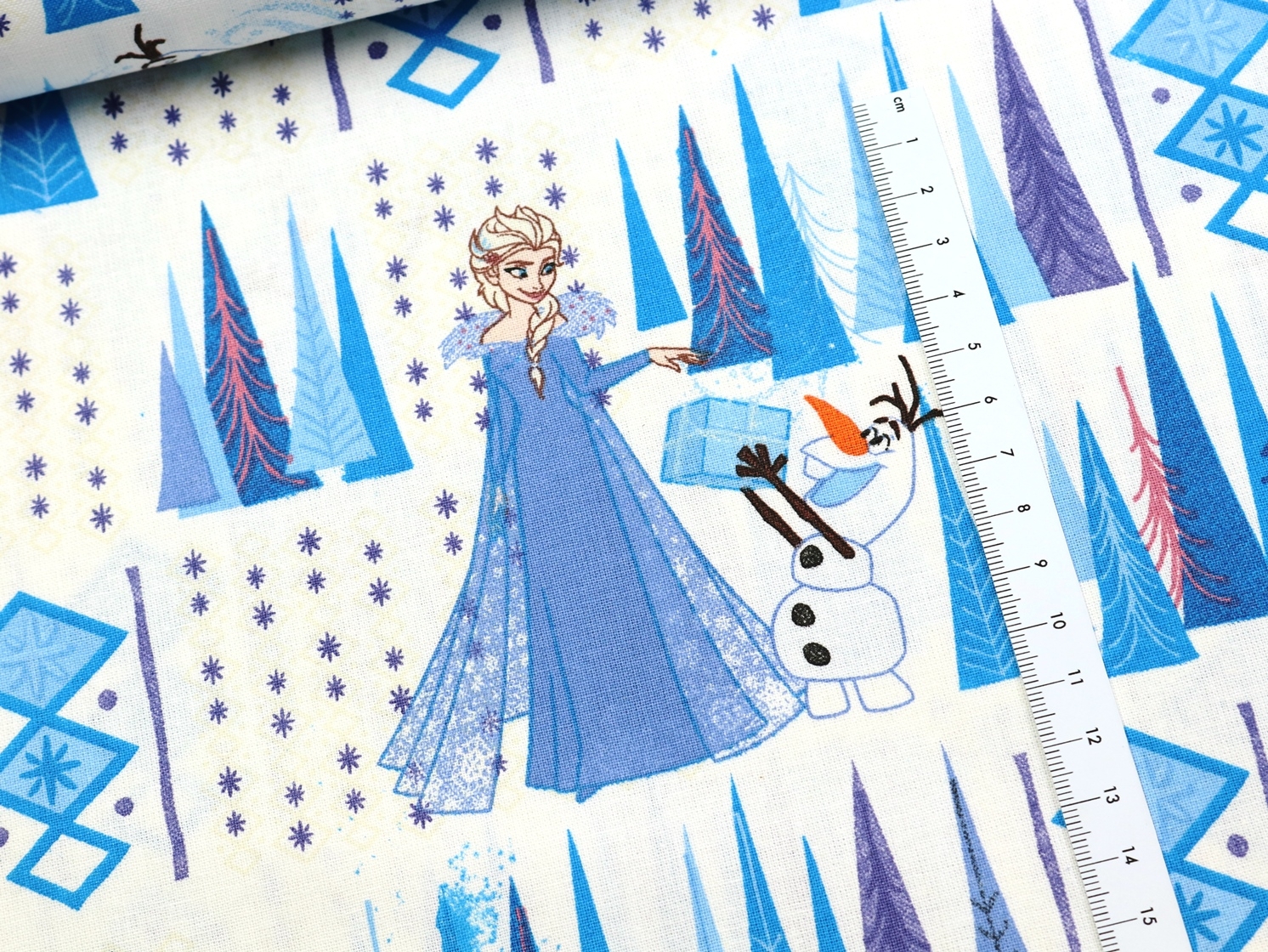 BAUMWOLLE Disney Frozen Die Eiskönigin auf WEIß