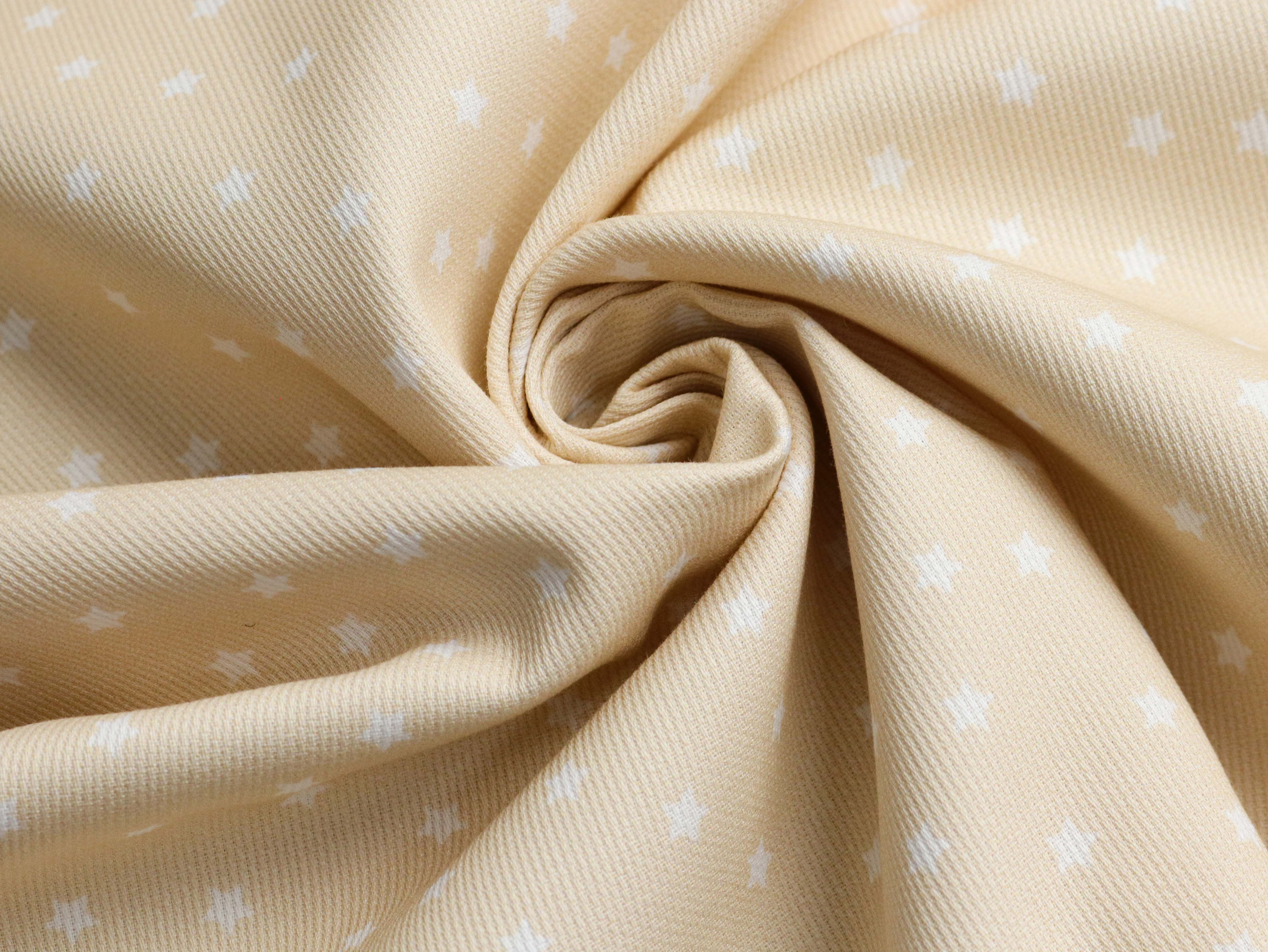 PIQUÉ Baumwolle 100% mit toller Struktur ❖ Finn&Lotte ❖ weiße Sterne auf HELLBEIGE/GELB