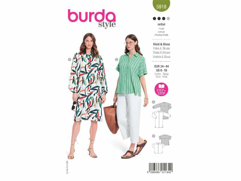 SCHNITTMUSTER BURDA Style Kleid & Bluse 5918