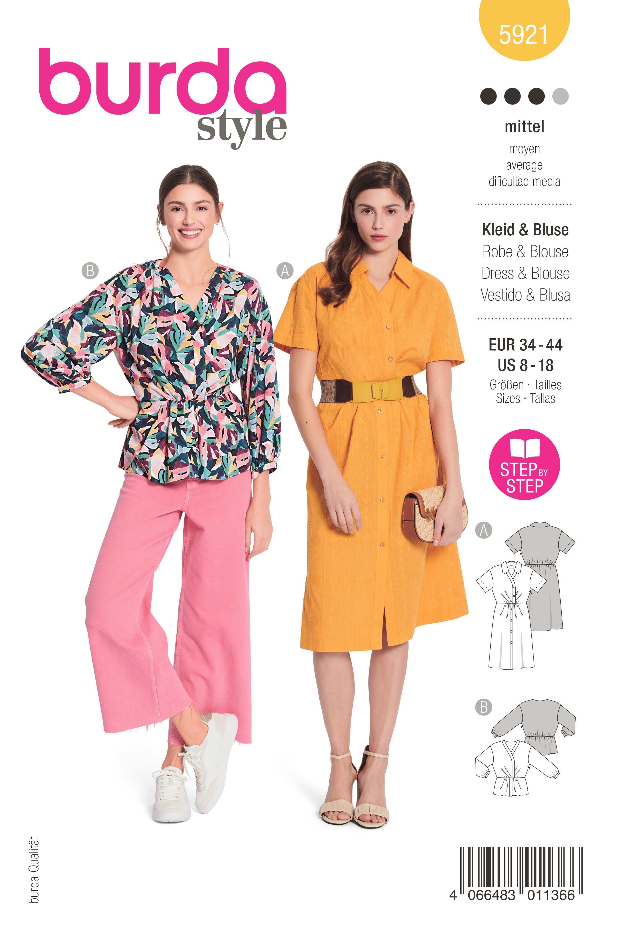 SCHNITTMUSTER BURDA Style Kleid & Bluse 5921