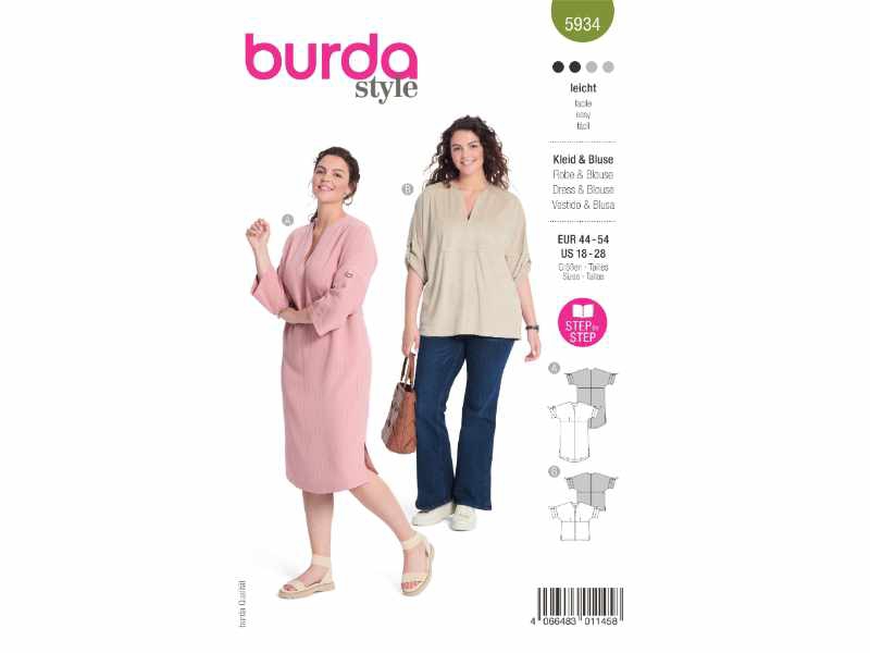 SCHNITTMUSTER BURDA Style Kleid & Bluse 5934