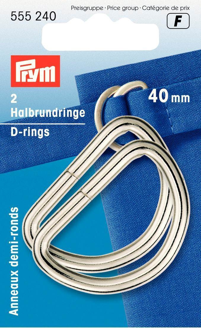 Prym 2 Halbrundringe D-Ringe 40 mm Silberfarbig 555240