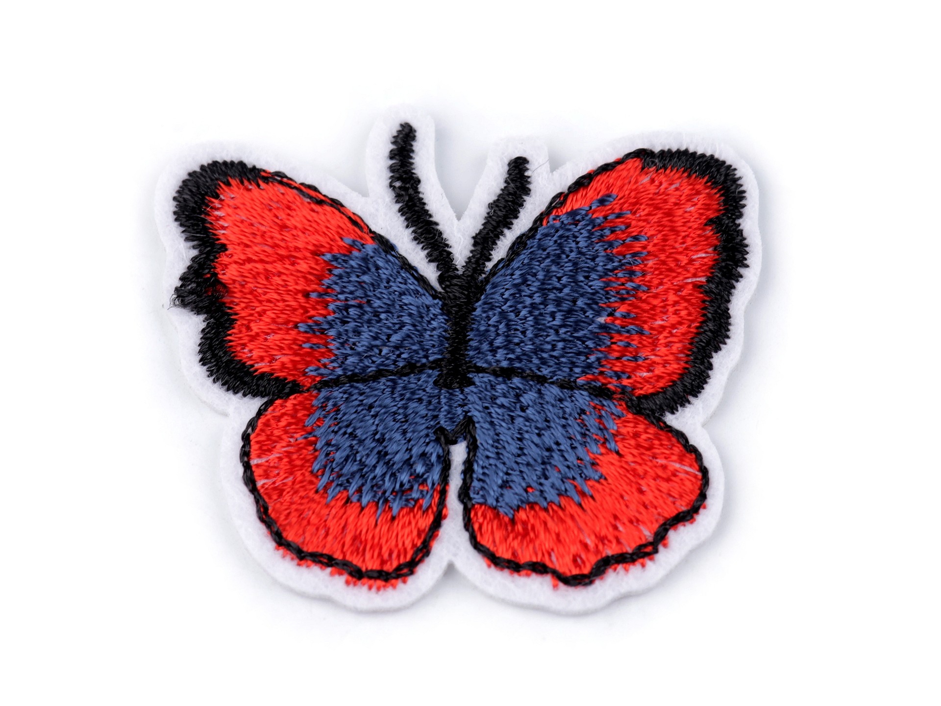 Applikation * Schmetterling * DUNKELROT und DUNKELBLAU 3,6 x 4 cm