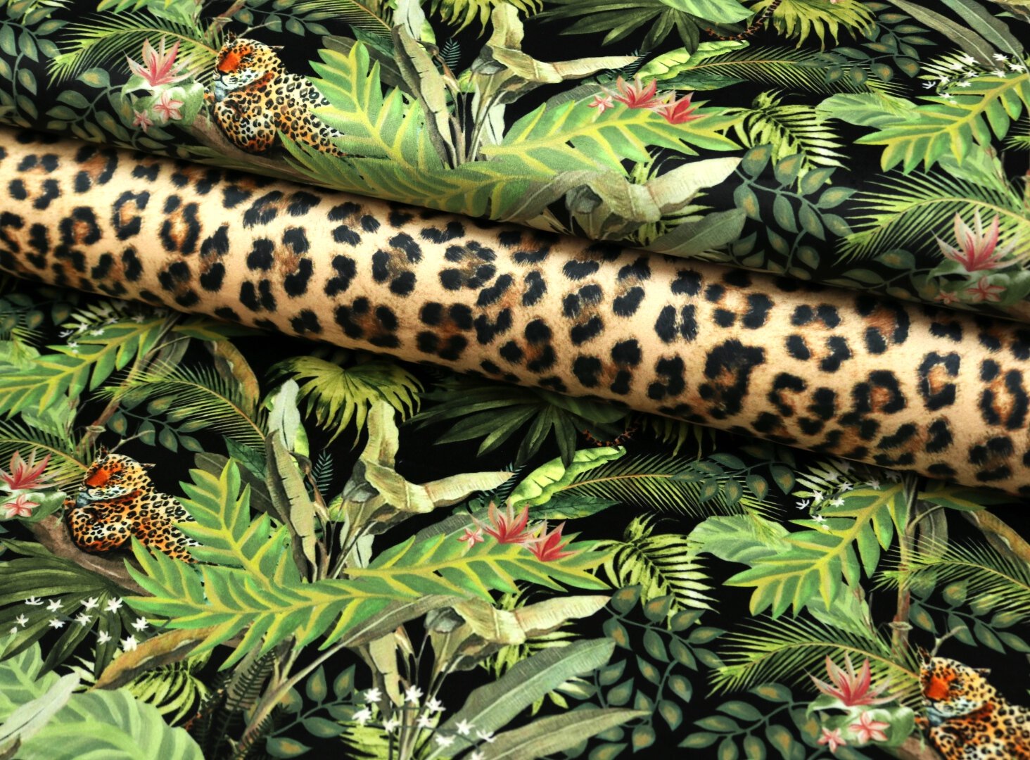 VELVET SAMT ♣ VALENTIN ♣ Bezugstoff Polsterstoff Leopard im Dschungel SCHWARZ
