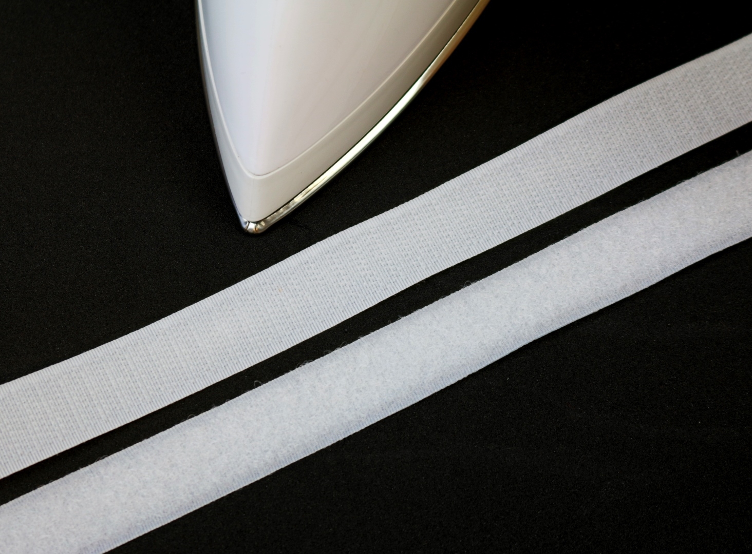 Klettband Haken und Flauschband aufbügelbar Weiß 20 mm